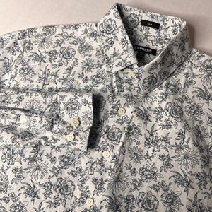 Express Mens Shirt Button Down Checkered Floral Pattern Size Medium Preppy